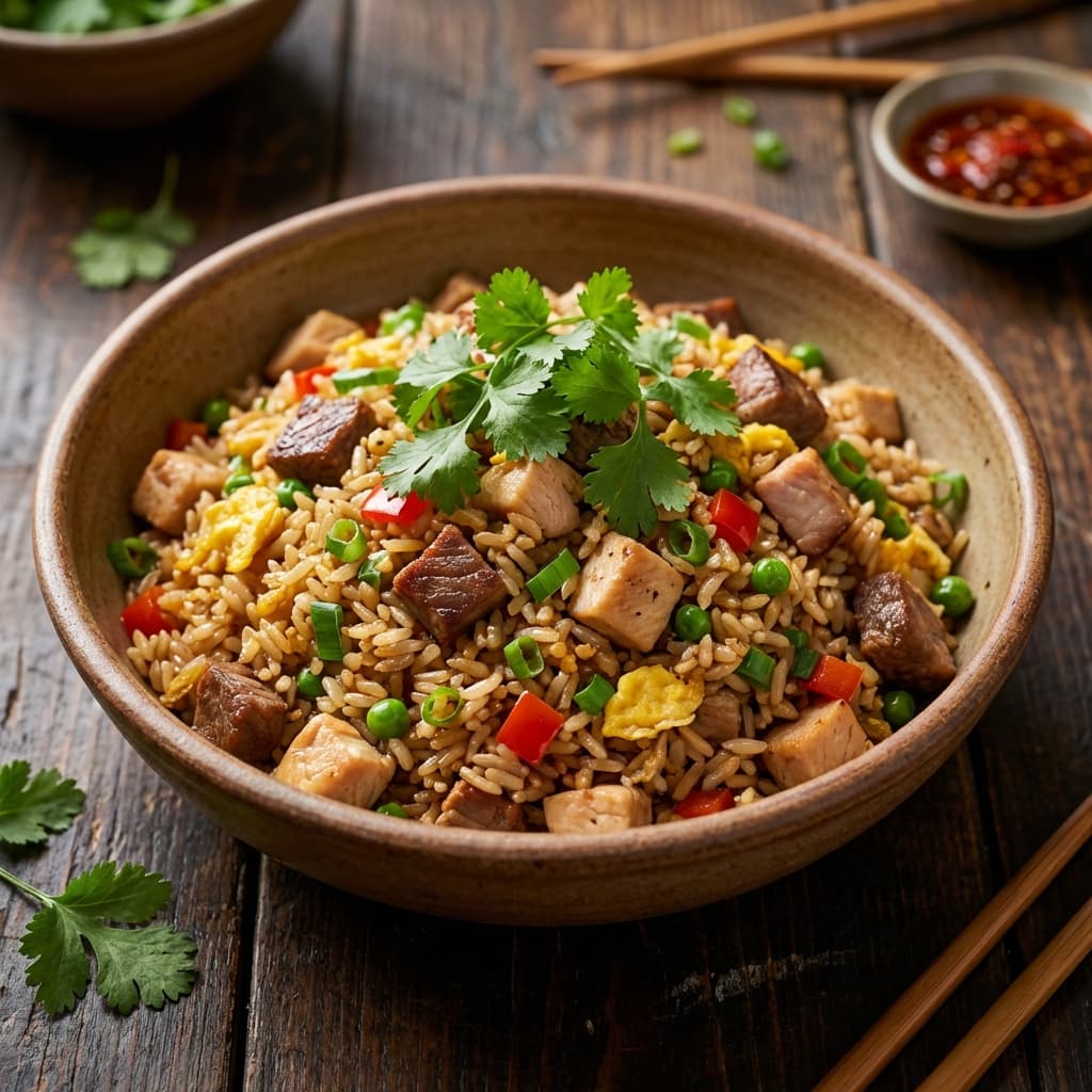 Chicken, Pork and Beef Chaufa